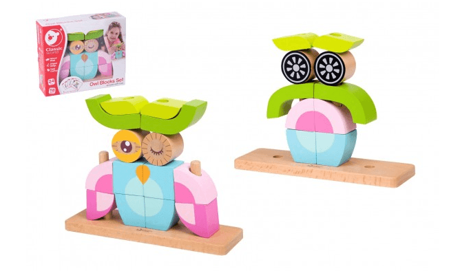 Teddies Dřevěná skládanka Sova