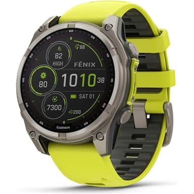 Garmin Fenix 8 Solar 47mm sivé s žlto-grafitovým remienkom