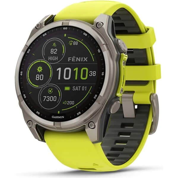 Garmin Fenix 8 Solar 47mm sivé s žlto-grafitovým remienkom