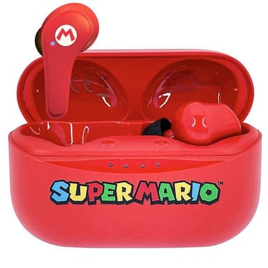 OTL bezdrátová sluchátka TWS s motivem Super Mario červená