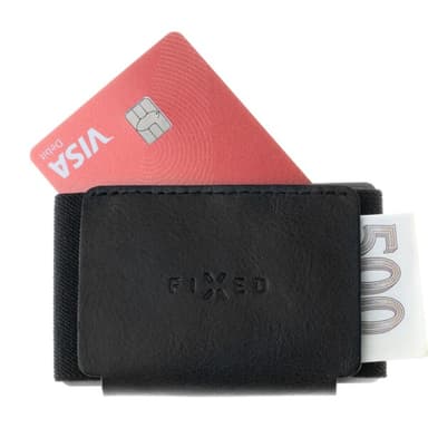FIXED Tiny Wallet Kožená peňaženka z pravej talianskej kože Torcello čierna