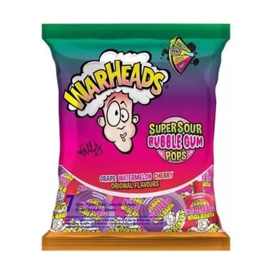 Lízanky so žuvačkou Warheads - Ovocné príchute 105 g (7x15 g)