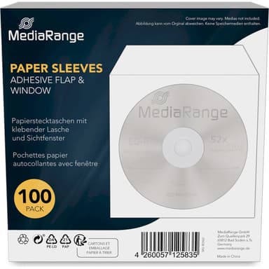 MediaRange obálka papír se zalepovací klopou a okénkem 100ks