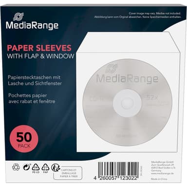 MediaRange obálka papier s chlopňou a okienkom 50ks