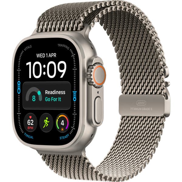 Apple Watch 49/46/45/44mm milánský tah z přírodního titanu S