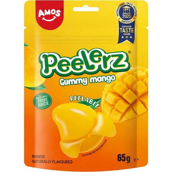 Ostatné značky Želé bonbóny Amos Peelerz - Mango 65 g