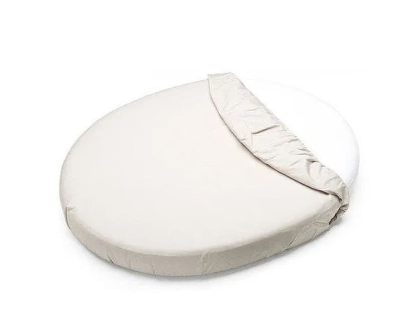 Petite&Mars Napínací prostěradlo nepromokavé do oválné postýlky Soft Dream Oval 84x50 White