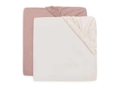 Jollein Prostěradlo napínací 40/50 x 80/90 cm 2 ks Wild Rose/Ivory
