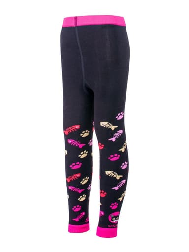 Trepon unuo Bambusové legíny Kočka fuchsiové (Bamboo leggings) - 122/128 - 6-8 let