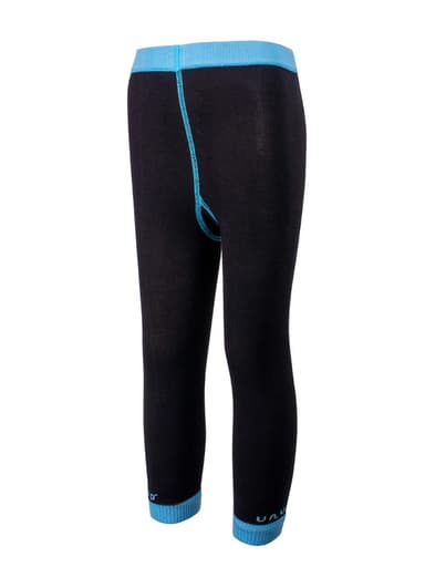 unuo Bambusové legíny černé s tyrkysovou (Bamboo leggings) - 110/116 - 4-6 let