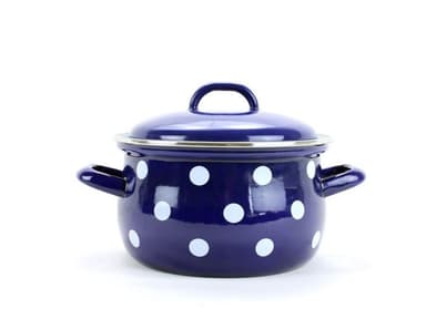 Plastimex hrnec+PO d20 modrý, BÍLÝ PUNTÍK 3,5l, smalt