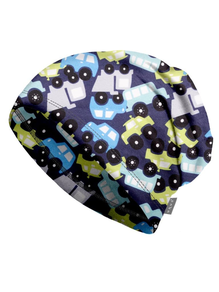 unuo fleecová čepice Autíčka (Unuo Fleece cap printed)