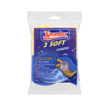 Plastimex houba 2ks SOFT 11x7,5x2,5cm, tvar., viskoza, kuch., SPONTEX