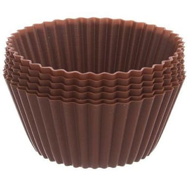 Plastimex forma d6,5, v.3cm, muffiny 6ks, na pečení, silikon hnědý