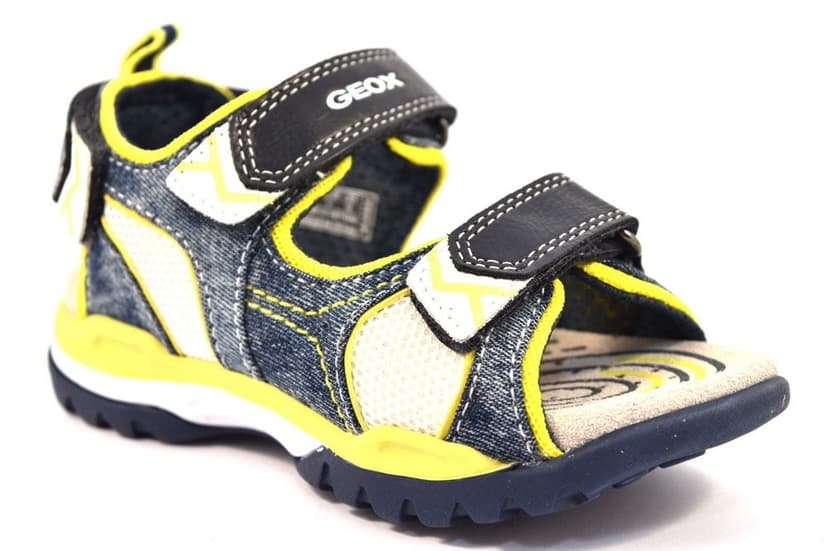 GEOX sandály J BOREALIS BOY DENIM NAVY/LIME