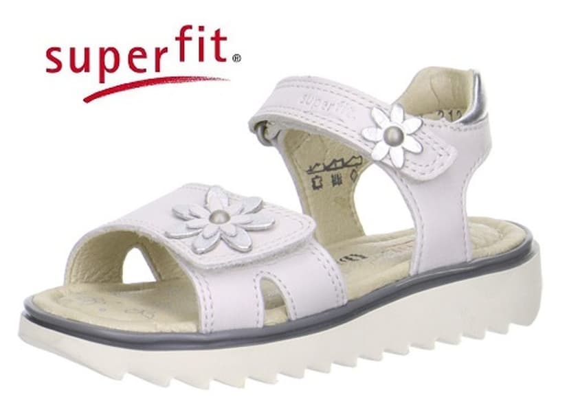 Dívčí celokožené sandály Superfit 0-00212-51 ELLY WHITE COMBI