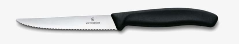 Plastimex nůž 11cm, STEAK a PIZZA, vlnkovaný, černý, VICTORINOX
