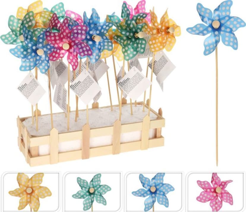 Plastimex zápich větrník 24cm, d8,5cm, transparent, dekorace