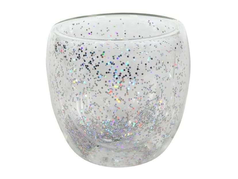 HIT Pohár s dvojitým sklom s konfetami, strieborný, 250 ml