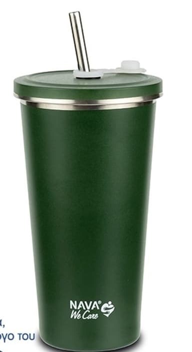 Plastimex termokelímek 0,52l ZELENÝ, "WE CARE", brčko, NR/plast