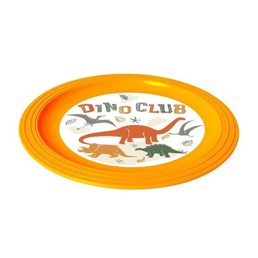 Plastimex talíř d22cm DINO CLUB, oranž, mělký dětský, plast