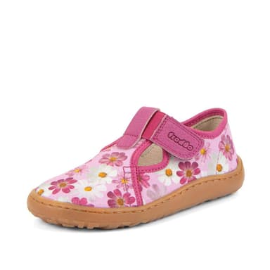 Dievčenské plátené barefoot prezuvky CANVAS T-BAR FLOWERS Froddo G1700439-4