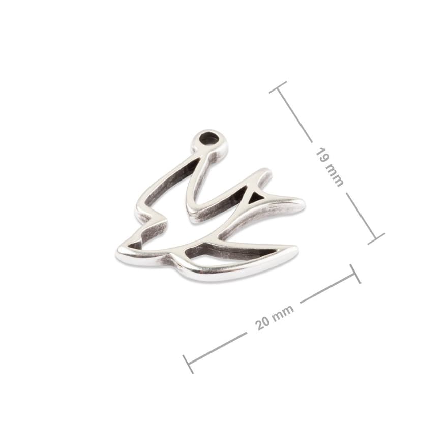 Manumi prívesok lastovička 20x19mm postriebrený