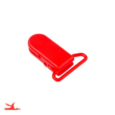 Plastový klip na dudlík 37x16x9 mm Cheeky Red - 1 ks