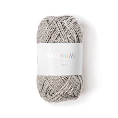 Rico Design Bavlnená háčkovacia priadza Ricorumi dk odtieň 004 perlově šedá