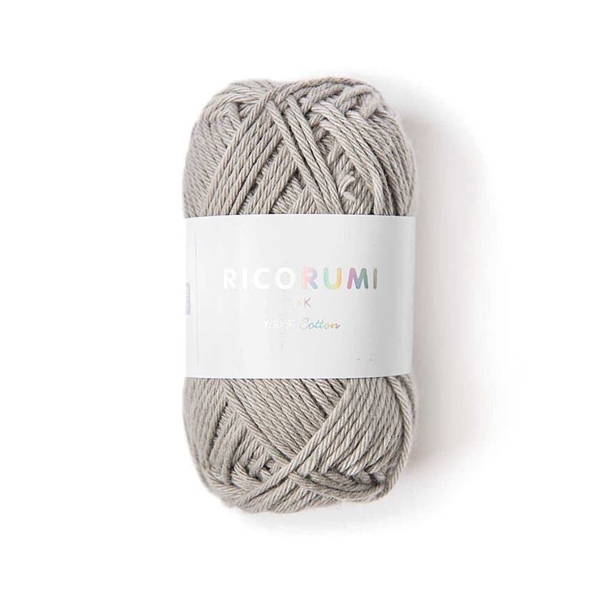 Rico Design Bavlnená háčkovacia priadza Ricorumi dk odtieň 004 perlově šedá