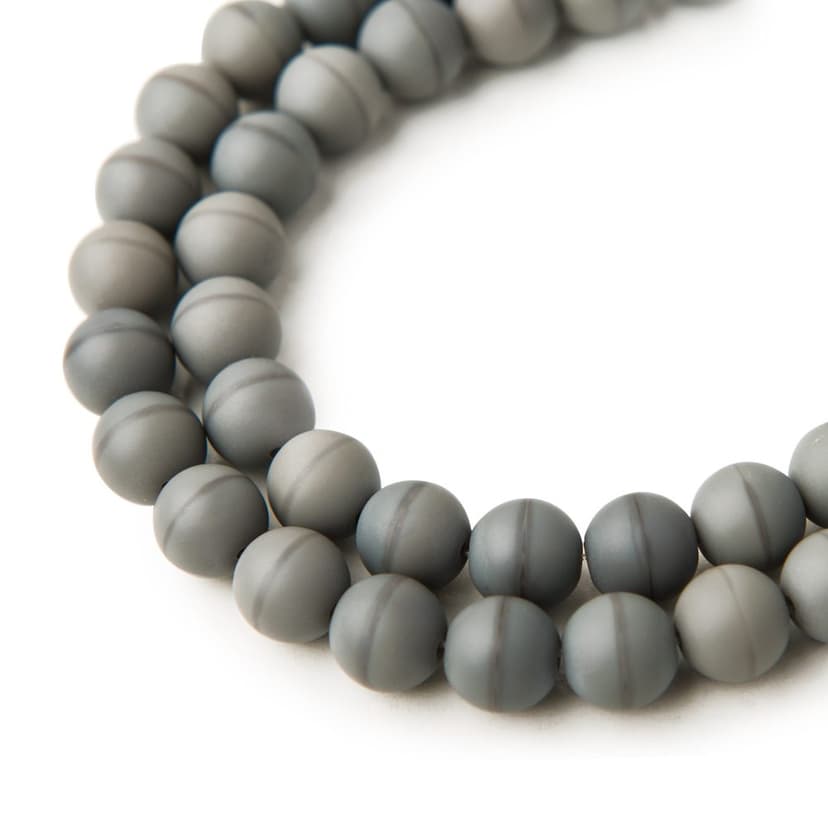 Manumi české sklenené stláčané guľôčky Dark Grey Opaque Matt 8mm č.86