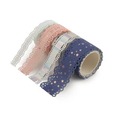 Čipková washi páska 4x1m zima