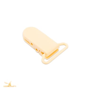 Plastový klip na dudlík 37x16x9 mm Champagne White