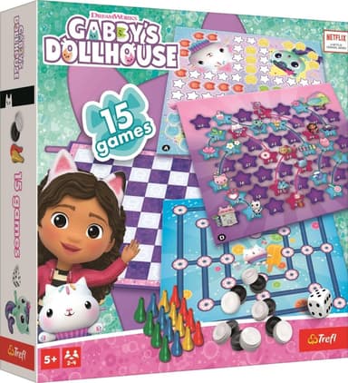 Trefl Gabby's Dollhouse Sada 15 spoločenských hier 02745