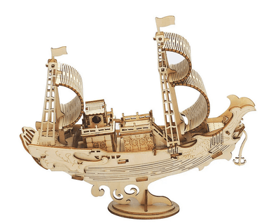 RoboTime drevené 3D puzzle Japonská plachetnica TG307