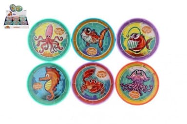 Teddies Bludisko hlavolam s guličkou morský svet plast 9cm mix 00861823