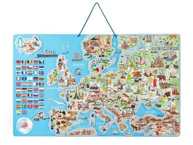 Woody Magnetická mapa EURÓPY, spoločenská hra 3 v 1, v CZ jazyku OLP102191232