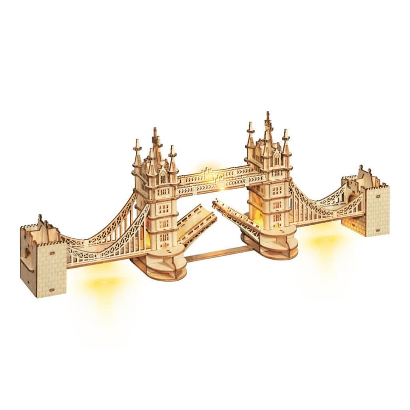 RoboTime drevené 3D puzzle most Tower Bridge svietiaci TG412