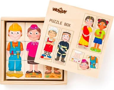 WOODY Puzzle - Lidé a povolání z celého světa, v dř. krabičce