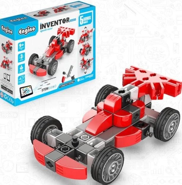Engino INVENTOR MECHANICS pretekár s 5 bonus modelmi IN10