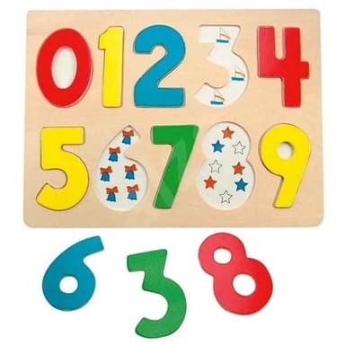 Woody Puzzle na desce ´´Číslice s beruškami´´ OLP102190325