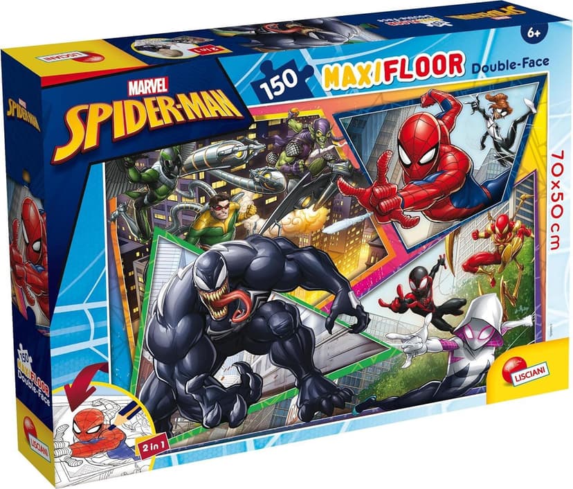Lisciani Spider-man Puzzle MAXI-FLOOR obojstranné 70x50 cm 150 dielikov WKW039466