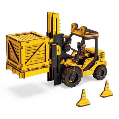 RoboTime drevené 3D puzzle Vysokozdvižný vozík TG413K
