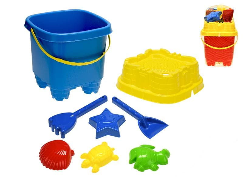 Mikro Súprava na piesok 4ks 20cm s formičkami 10-11cm 4ks, 10m+ červený 33021