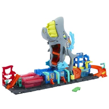 Mattel Hot Wheels City COLOR REVEAL autoumyváreň so žralokom 25HTN82