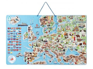 Woody Magnetická mapa EVROPY a společenská hra, 3 v 1, v angličtině 102191231