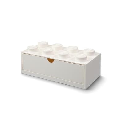 Úložný box LEGO® stolní 8 se zásuvkou - bílý
