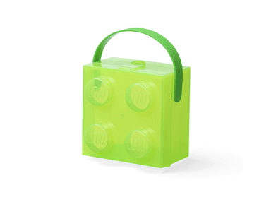Lego svačinový box s rukojetí průsvitná zelená