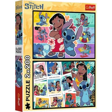 Trefl Puzzle 2 x 200 Stitch - Veselý život Stitcha 13334