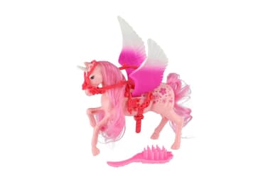 Teddies Jednorožec/kôň s krídlami česací s hrebeňom plast 22cm v krabičke ružový 00800496